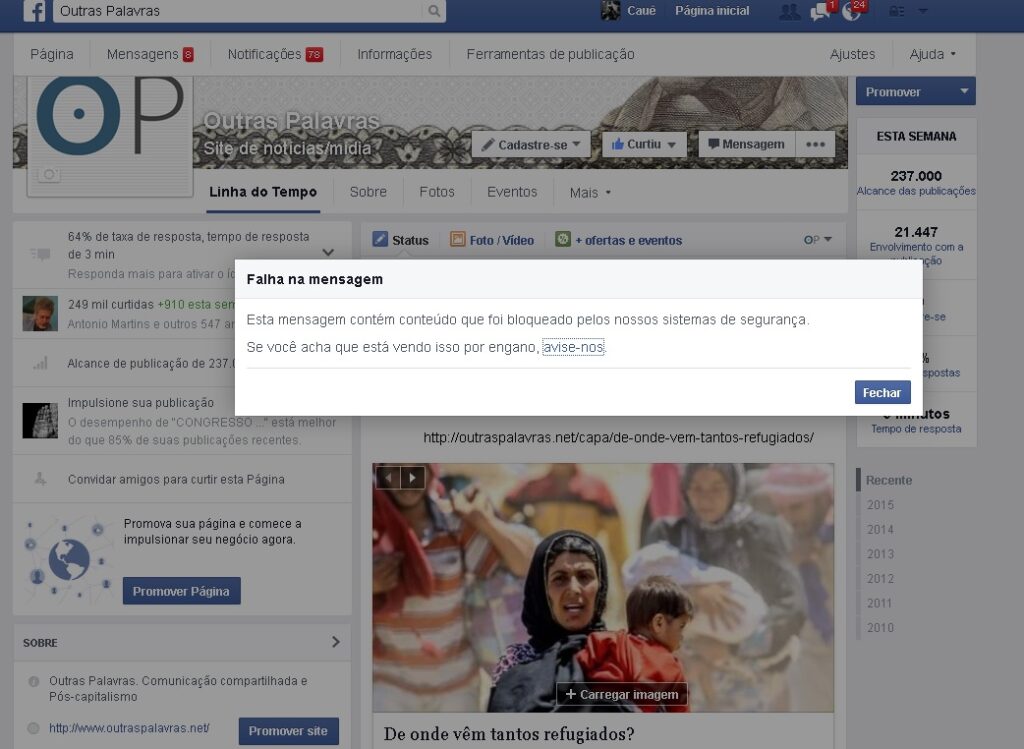 facebook censura